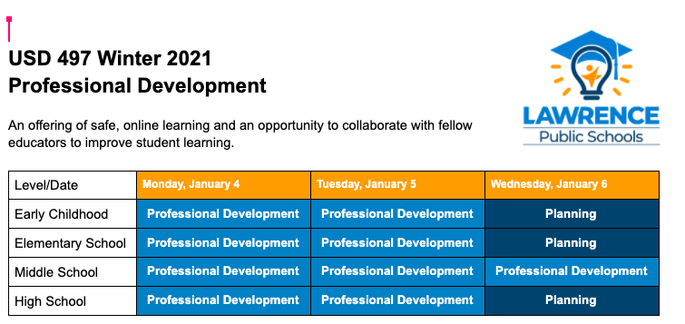 Visit our 2021 Winter Professional Development Program for a complete listing of activities, dates, times and presenters